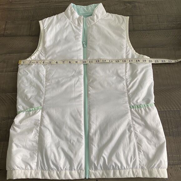 FootJoy Insulated Golf Vest Womens M White Aquamarine Full Zip Reversible Jacket - Picture 8 of 16